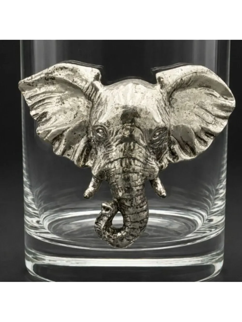 Rare Vtg Arthur Court Elephant  Old Fashioned Glasses Set of 2 Barware 4.5